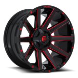 Fuel Off-Road Contra D643 Gloss Black Wheels with Candy Red Accents 20x9 Wheel, D643, 20 x 9, Aluminum, Black, Accent, 6 x 135mm Bolt Pattern, +20mm Offset, 5.790 in. Backspace, Each thumbnail 1