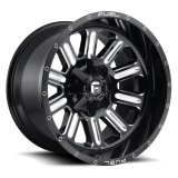 Fuel Off-Road Hardline D620 Series Gloss Black Wheels with Milled Accents 18x9 Wheel, Hardline, 18 x 9, Black, Accents, 8 x 165.1mm Bolt Pattern, +20mm Offset, 5.790 in. Backspace, Each thumbnail 1