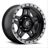 Fuel Off-Road Anza D557 Series Matte Black with Anthracite Ring Wheels 17x8.5 Wheel, D557, Aluminum, Black, 17 in. x 8.5 in., 5 x 5.00 in. Bolt Circle, 5.00 in. Backspace, Each thumbnail 1