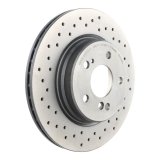 Brembo Premium UV Coated Brake Rotors 09.A742.31 Rotor, Brembo, Vented, Cross-Drilled Surface, 11.81 in. Diameter, Iron, UV-Coated, Mercedes-Benz, Each thumbnail 4