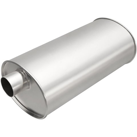 MagnaFlow Universal Steel 2.25 Inch Muffler 201-0252 Muffler, Universal, in. Center Inlet/Outlet, Oval, Steel, Aluminized, Each