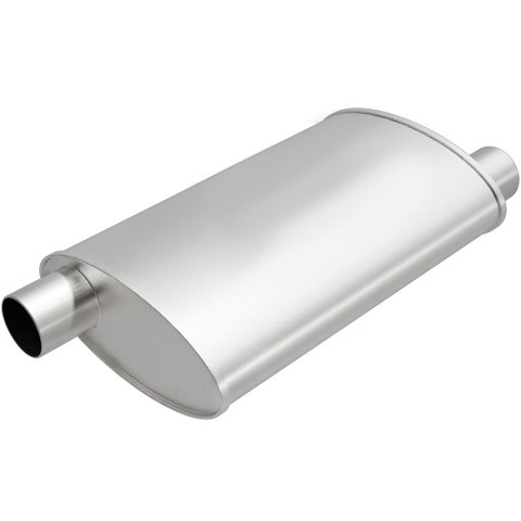 MagnaFlow Universal Steel 2.25 Inch Muffler 201-1690 Muffler, Universal, in. Offset Inlet/Outlet, Oval, Steel, Aluminized, Each