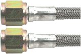 Allstar Performance Braided Steel Lines ALL46400-24 Brake Line, Stainless Steel, 24 in. Length, -4 AN Hose, -4 AN Female, -4 AN Female, Each thumbnail 1