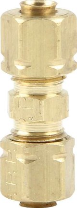 Allstar Performance Nylon Brake Line Fittings ALL48034 Fitting, Brass, Straight, 3/16 in. Compression to 3/16 in. Compression, Each thumbnail 1