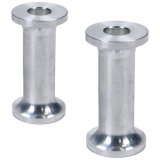 Allstar Performance Hourglass Spacers ALL18828 Spacers, Spacers, Aluminum, Natural, 3/8 in. I.D. X 1 in. O.D. X 2 in., Pair thumbnail 1