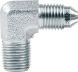 Allstar Performance Brake Fittings ALL50018 Fitting, Adapter, AN to NPT, 90 Degree, Steel, Zinc, -3 AN, 1/8 in. NPT, Each thumbnail 1