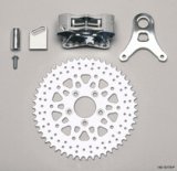 Wilwood GP310 Motorcycle Rear Spocket Brake Kits 140-10722-P Caliper Rotor, Billet Aluminum, Polished, 4-Piston, Cross Drilled Rotor, Harley-Davidson®, Rear, 48T, Kit thumbnail 2
