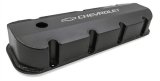 Holley Track Series Valve Covers 241-281 Covers, Series, Perimeter Bolt, Tall, Chevrolet Logo, Fabricated Aluminum, Black Gloss, Baffled, Chevy, 396ci, 402ci, 427ci, 454ci, Pair thumbnail 6