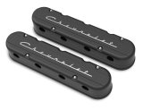 Holley Aluminum LS Valve Covers 241-177 Covers, LS, Center and Perimeter Bolt, Tall, Chevy Logo, Cast Aluminum, Black Satin, Two-Piece, Chevy, LS, 4.8-7.0L, Pair thumbnail 8
