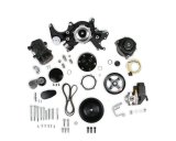 Holley Mid-Mount Complete Accessory Systems 20-240BK Drive Systems, Mid-Mount, Serpentine, A/C, P/S, LT1 Style Alternator/Water Pump, Belt, Hardware, Black, Chevrolet, Small Block Gen I, Kit thumbnail 4