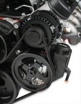 Holley Mid-Mount Complete Accessory Systems 20-185BK Drive Systems, LS Mid-mount, Serpentine, Alternator, Water Pump, Clockwise, Power Steering, AC, SD-7, Black Finish, Chevy, 4.8-7.0L, Kit thumbnail 1