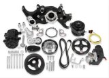 Holley Mid-Mount Complete Accessory Systems 20-185BK Drive Systems, LS Mid-mount, Serpentine, Alternator, Water Pump, Clockwise, Power Steering, AC, SD-7, Black Finish, Chevy, 4.8-7.0L, Kit thumbnail 9