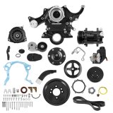 Holley Ford Mid-Mount Accessory Drive Systems 20-370BK Systems, Mid-Mount, Serpentine, 150 Amp Alternator, GM Type 2 Power Steering, SD-7, Black Finish, Ford, Kit thumbnail 1