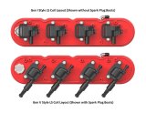 Holley Aluminum LS Valve Covers 241-179 Covers, Center and Perimeter Bolt, Tall, Chevy Logo, Cast Aluminum, Red Gloss, Two-Piece, Chevy, LS, 4.8-7.0L, Pair thumbnail 2