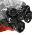 Holley Mid-Mount Complete Accessory Systems 20-242BK Drive Systems, Mid-Mount, Serpentine, A/C, P/S, LT1 Style Alternator/Water Pump, Belt, Hardware, Black, Chevrolet, Big Block, Kit thumbnail 4