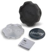 Holley LS Engine Oil Fill Caps 241-224 Caps, Engine, Twist-in, Octagon Shape, Black, Plastic, Billet Aluminum Insert, Domed Decal, Each thumbnail 5