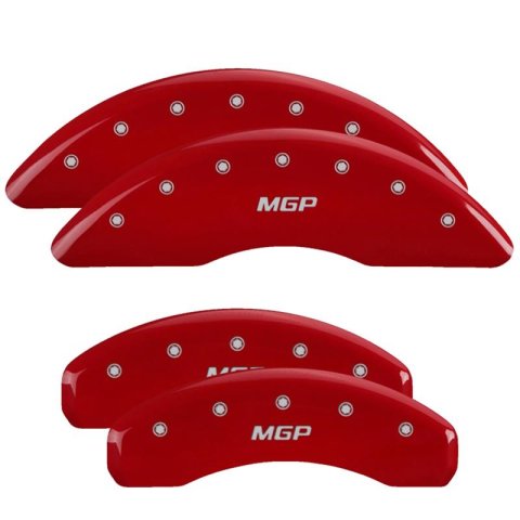MGP Caliper Covers Brake 22243SMGPRD Set of 4 caliper covers, Engraved Front and Rear: MGP, Red powder coat finish, silver characters