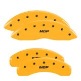 MGP Caliper Covers - Brake for 2017-2019 XE 41118SMGPYL Set of 4 caliper covers, Engraved Front and Rear: MGP, Yellow powder coat finish, black characters thumbnail 1