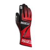 Sparco Rush Karting Gloves 00255606RSNR Driving Gloves, Gloves, One Layer, Polyamide/Cotton, Red/Black, Youth Medium, Pair thumbnail 1
