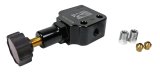 Baer Brakes Proportioning Valves 2000035 Brake Valve, Knob Adjustment, 3/8-24 in. Inverted Flare, Single Inlet/Outlet, Aluminum, Black Anodized, Each thumbnail 2