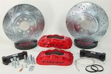 Baer Brakes Pro Brake Kits 4401000R Disc Kit, Pro, Front, Cross-drilled/Slotted Rotors, 6-piston Red Powdercoated Calipers, Jeep, Kit thumbnail 2