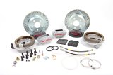 Baer Brakes SS4 Disc Brake Systems 4262264S Kits, Systems, Rear, Cross-drilled/Slotted Rotors, 4-piston Silver Powdercoat Calipers, Ford 9 in., Torino Bearing, RWD, Kit thumbnail 1