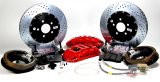 Baer Brakes Claw Extreme+ Disc Brake Systems for 1975-1981 CAMARO, FIREBIRD - 4302382R Kit, Extreme+, Rear, Cross-drilled/Slotted Rotors, 6-piston Red Powdercoated Calipers, Chevy, Pontiac, Kit thumbnail 1