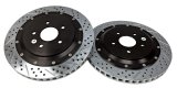 Baer Brakes EradiSpeed+ 1 Brake Rotors 2302021 Rotor, EradiSpeed-Plus 2, Cross-Drilled Slotted, Iron, Zinc Plated, Rear, Cadillac, Chevy, Pair thumbnail 2