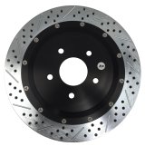 Baer Brakes EradiSpeed+ 1 Brake Rotors 2302021 Rotor, EradiSpeed-Plus 2, Cross-Drilled Slotted, Iron, Zinc Plated, Rear, Cadillac, Chevy, Pair thumbnail 3