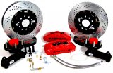 Baer Brakes Claw Pro+ Disc Brake Systems 4301339R Kit, Pro-Plus, Front, Cross-Drilled/Slotted Rotors, 6-Piston Red Powdercoated Calipers, Chevy, Passenger Car, Kit thumbnail 4