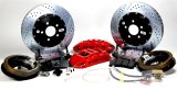 Baer Brakes Claw Extreme+ Disc Brake Systems 4262339R Kits, Extreme Plus Systems, Rear, Cross-drilled/Slotted Rotors, 6-piston Red Powdercoated Calipers, Ford, Kit thumbnail 1