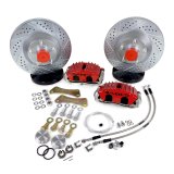 Baer Brakes Classic Disc Brake Kits 4301681R Kit, Front, 5 x 5.00 in.Bolt Pattern, 2-Piston Caliper, Cross-Drilled/Slotted Rotor, Vented, Red Calipers, Kit thumbnail 1