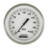 Classic Instruments White Hot Series Speedometers WH58SLF Speedometer, Series, 5 in. Diameter, 0-200 kph, Analog, Electrical, Flat Face, Each thumbnail 1