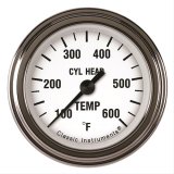 Classic Instruments White Hot Series Gauges WH197SLF Gauge, Series, Cylinder Head Temperature, 100-600 Degrees F, 2 1/8 in., Analog, Electrical, Each thumbnail 1