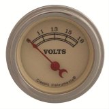 Classic Instruments Vintage Series Gauges VT30SLC Gauge, Series, Voltmeter, 8-18 V, 2 1/8 in., Tan Face, Analog, Electrical, Each thumbnail 1