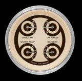 Classic Instruments Nostalgia VT Series Gauge Sets NT73SHC Gauge, VT, Quad, Water Temperature, Oil Pressure, Fuel Level, 3 3/8 in., Beige Face, Analog, Each thumbnail 1