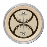 Classic Instruments Nostalgia VT Series Gauge Sets NT74SHC Gauge, VT, Dual, Water Temperature, Voltmeter, 3 3/8 in., Beige Face, Analog, Electronic, Each thumbnail 1