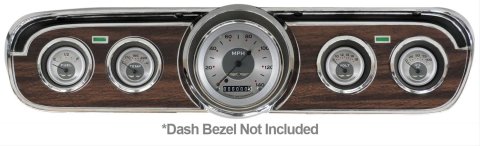 Classic Instruments 1965-66 Mustang Package Gauge Sets MU65AW00 Gauges, All-American, Speedometer, Water Temperature, Oil Pressure, Fuel Level, Silver Face, Analog, Ford, Set