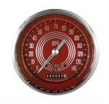 Classic Instruments V8 Red Steelie Series Gauges V8RS56SLC Gauge, Series, Speedometer, 0-140 mph, 4 5/8 in. Diameter, Face, Analog, Each thumbnail 1