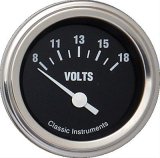Classic Instruments Hot Rod Series Gauges HR30SLF Gauge, Series, Voltmeter, 8-18 V, 2 1/8 in., Black Face, Analog, Electrical, Each thumbnail 1