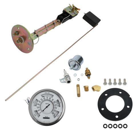 Classic Instruments 1961-66 F-100 Package Gauge Sets FT61W Kit, Direct Fit Analog, F100 Style, White Face, Black Numbers, Ford, F-100, Kit