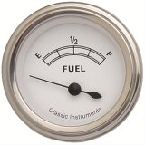 Classic Instruments White Series Gauges CW11SLC Gauge, Series, Fuel Level, Empty-Full, 2 1/8 in., Face, Analog, Electrical, Each thumbnail 1