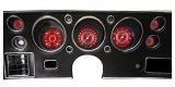 Classic Instruments 1970-72 Chevelle Package Gauge Sets CV70V8RS Kits, Chevelle, Analog, Speedometer, Tach, Fuel Level, Oil Pressure, Volts, Water Temp., Clock, Red Face, Silver Numbers, Chevrolet, Kit thumbnail 1