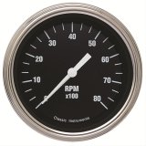 Classic Instruments Hot Rod Series Tachometers HR80SLF Gauge, Electronic, Tachometer, 0-8,000 rpm, 3 3/8 in., In-dash, Black Face, Analog, V8, Each thumbnail 1