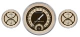Classic Instruments Nostalgia VT Series Gauge Sets NT61SLC Gauges, VT, Speedometer, Tach, Water Temperature, Voltmeter, Beige Face, Analog, Set of 3 thumbnail 1
