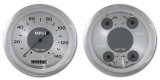 Classic Instruments All-American Series Gauge Sets AW52SRC Gauges, Original, Speedometer, Water Temperature, Fuel Level, Silver Face, Analog, Pair thumbnail 1