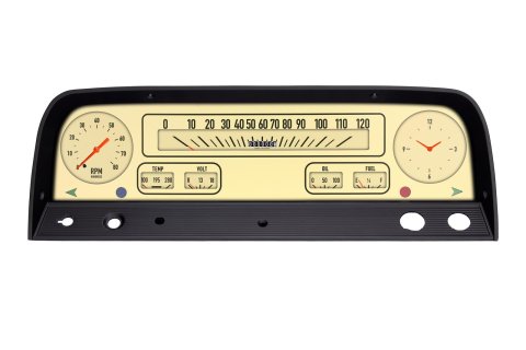 Classic Instruments 1964-66 Chevy Truck Package Gauge Sets CT64T Gauges, Original Styled, Speedometer, Tachometer, Water Temperature, Fuel Level, Tan Face, Analog, Chevrolet, Set