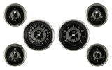 Classic Instruments V8 Speedster Series Gauges V8SR01SHC Gauge Set, Series, Analog, Electronic, Black Face, Silver Pointer, Polished Bezel, Set thumbnail 1