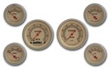 Classic Instruments Vintage Series Gauge Sets VT01SLF Set, Series, Analog, Electronic, Black Face, Red Pointer, Gold Bezel, Set thumbnail 1