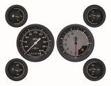Classic Instruments Auto Cross Gray Series Gauge Sets AX01GBLF Kit Analog, Black/Gray Face, 3 3/8 in. Diameter Speedo Tach, 2 1/8 in. Fuel-Oil-Volt-Water, Set of 6 thumbnail 1
